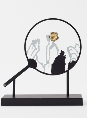 极速创意金属g玄关前台售楼处雕塑梅花屏风摆件新中式客厅茶几软