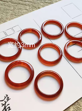 高冰种红玛瑙戒指本命年男女鸿运当头玛瑙玉髓戒指