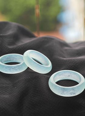 海蓝宝戒指尾戒水晶戒指