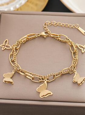 美宸手链欧美18k金色不掉色女简约百搭ins个性时尚轻奢跨境饰品