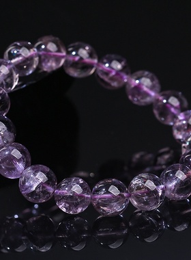 鸿初珠宝 天然紫阿赛圆珠手链紫色彩虹水晶散珠 厂家直销