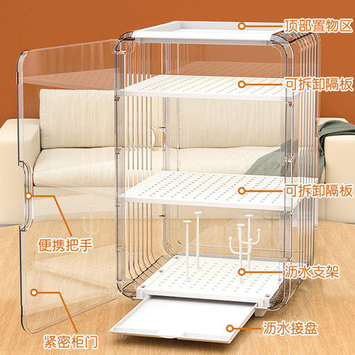 奶瓶收纳箱宝宝餐具收纳盒辅食工具吸奶器置物婴儿专用防尘沥水架 - 图3