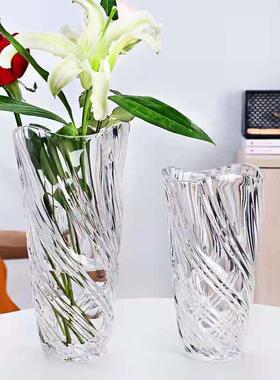 爆款美式轻奢水晶玻璃花瓶客厅酒店创意插花装饰摆件花瓶ins风高