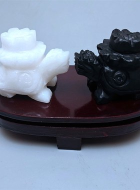 钱龟长康石雕摆件m2025年蛇年东北方位吉祥物摆设一对价