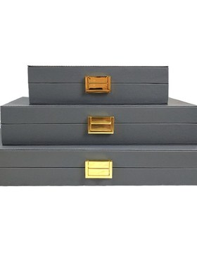 新中式样板间衣帽间酒店展厅玄关皮质G收纳首饰盒饰品盒装饰品摆