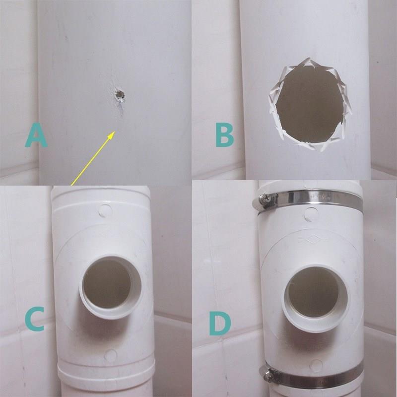 排水管卡箍补洞B补漏片110开口三通PVC三头通快速抢修异径160变径 - 图0