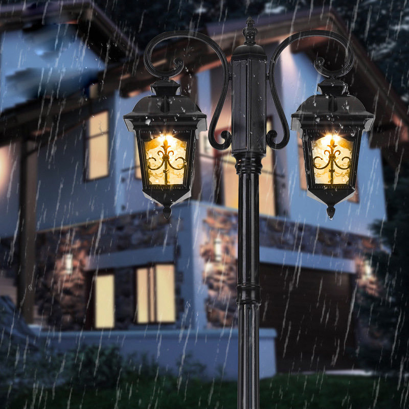 铝制欧式庭院灯小区公园led灯仿古双头景观灯户外路灯草坪灯,淘宝优惠券,粉丝福利购,淘宝优惠卷