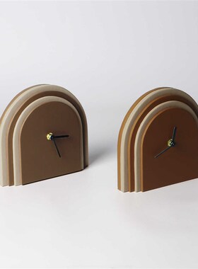 桌面摆台式e时钟挂墙2025新款转角高级感皮革钟表书柜装饰品摆件