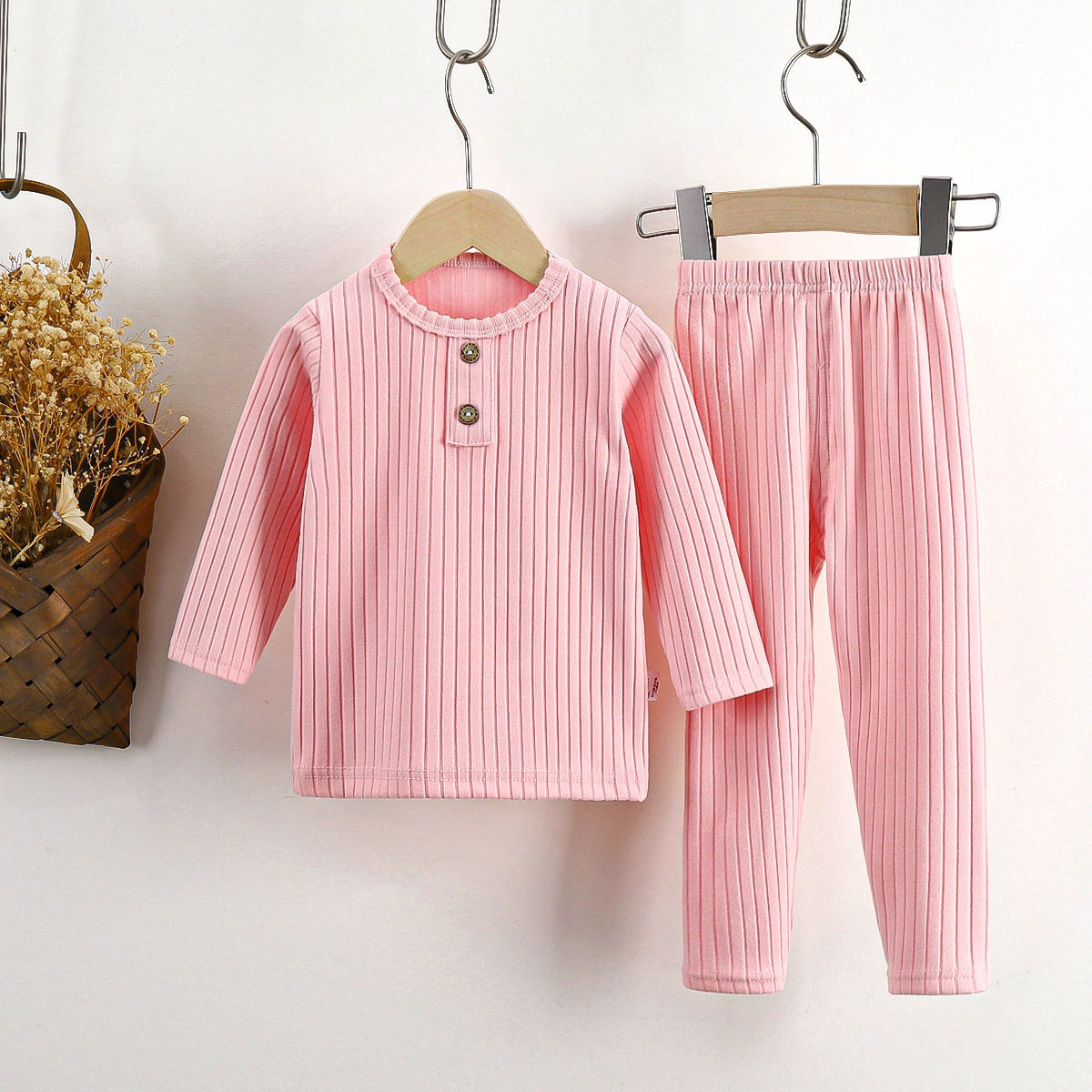 Children's thermal underwear set, German velvet, baby girl, autumn clothes, autumn trousers, spring and autumn baby bottoming pajamas, home clothes