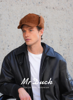 mrduck奢品级皮毛一体羊反绒帽子