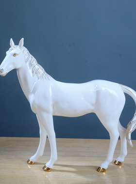 德化瓷器化红色陶瓷马到s成功摆件创意可爱十二生肖家居摆设工艺