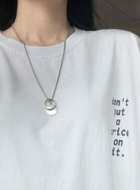 极速Titanium steeln titanium steel Wang Yibo same ring neckl