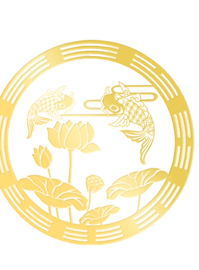 新品荷花鲤鱼图卫生间贴荷花牌隐形贴莲华门对Q门厨房厕所在西北