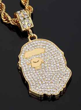 极速newNECKLACE men chainu golden fashion hiphop rapper dj 2