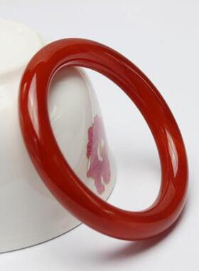 极速手镯玛瑙天然玉髓巴西条圆x红款加厚细送礼佳品no珠宝通透俏