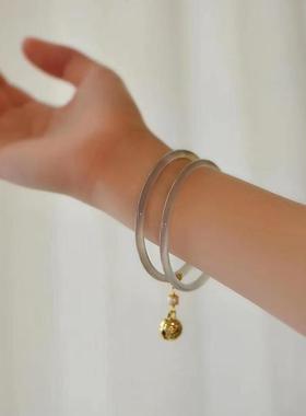 极速叮当手镯镯一玉髓女玛瑙天然古风细玉M镯条对步玉礼物闺蜜铃