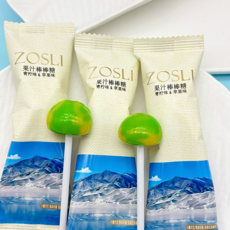 英国ZOSLI苹果小青柠味果汁棒棒糖喜糖婚糖小零食硬糖水果糖果,淘宝优惠券,粉丝福利购,淘宝优惠卷
