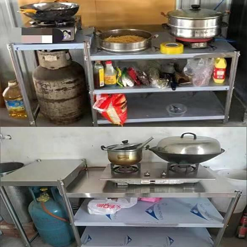 不锈钢煤气炉灶工作台柜组合单灶台架子可移动厨房炒菜做饭灶台桌 - 图2
