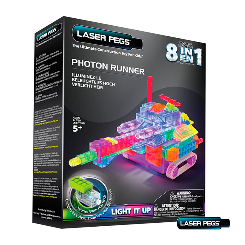 LASER PEGS镭射派3D发光拼插光速赛车photon runner电子积木8合1 - 图3