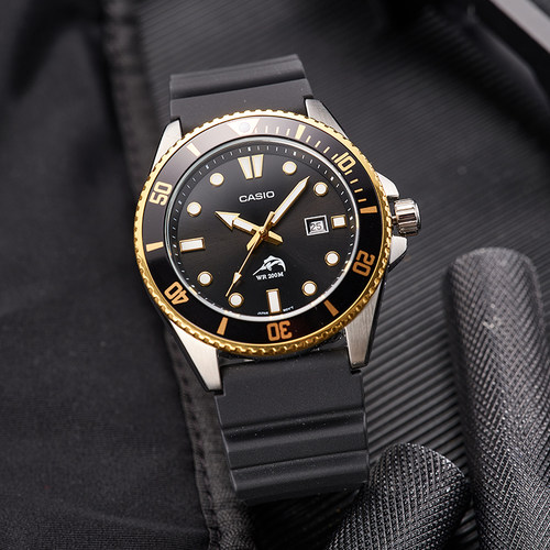 剑鱼水鬼海洋之心枪鱼比尔盖茨同款防水卡西欧手表男MDV-106G-1A - 图3