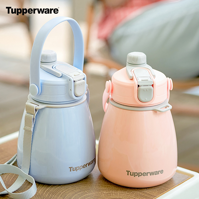 特百惠官方1L大容量胖肚肚大肚保温杯子水杯女生高颜值不锈钢