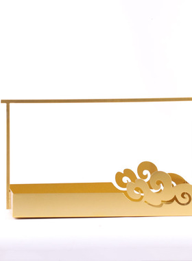 现代新中式金属提篮摆设托u盘铁艺摆件样板房间客厅茶几提盒装饰