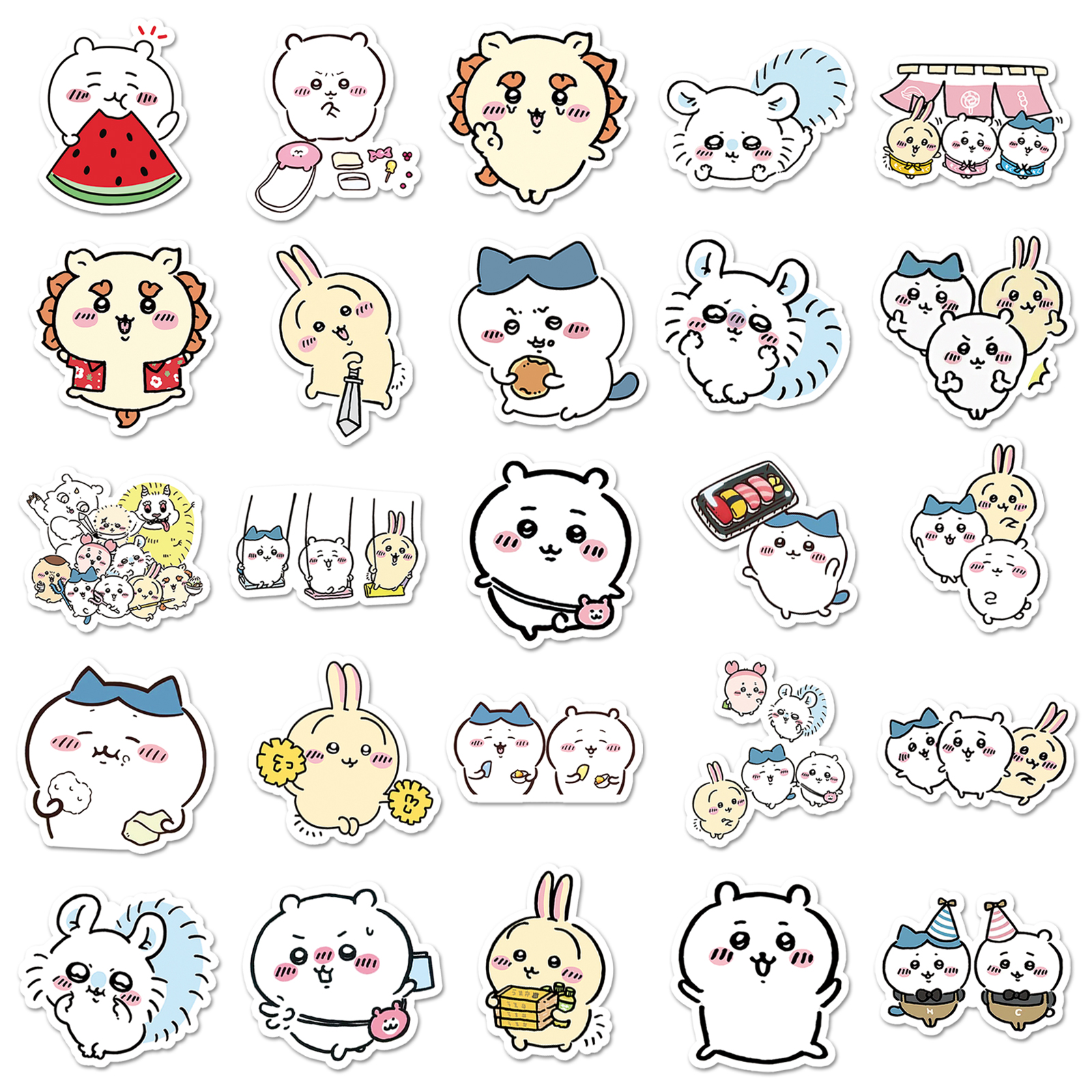 101张Chiikawa贴纸可爱乌萨奇小八日漫卡通小图案装饰笔记本电脑ipad平板手机壳旅行箱保温杯滑板车防水贴纸 - 图1