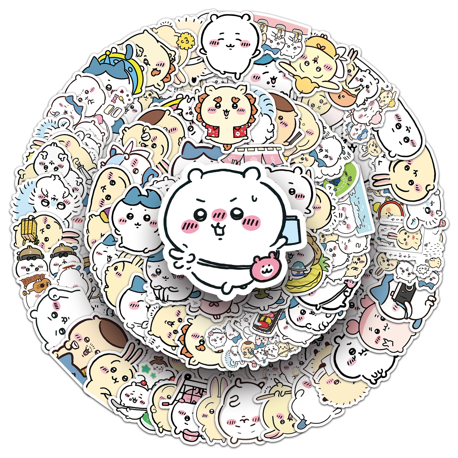 101张Chiikawa贴纸可爱乌萨奇小八日漫卡通小图案装饰笔记本电脑ipad平板手机壳旅行箱保温杯滑板车防水贴纸 - 图2