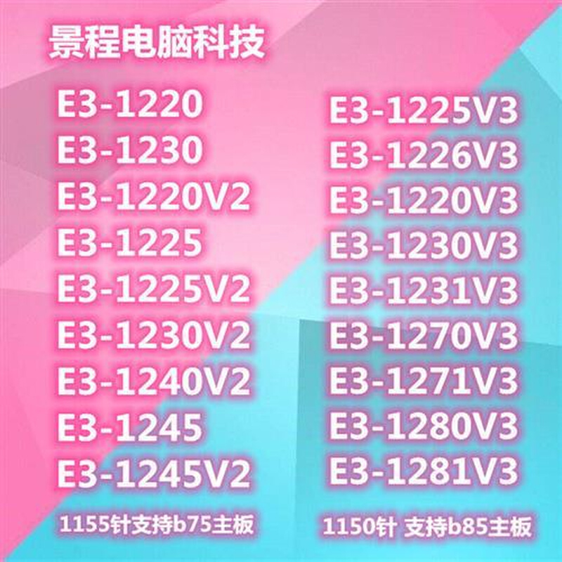 台式机 E3-1230V2 1220v3 1231V3CPU散片至强四核八线程 1155针-图0