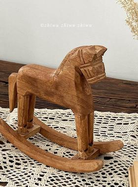 枝悟摇摇木马摆件ins复古风家居桌面装饰咖啡店拍照道具生日礼物