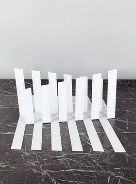 简约现代白色金k属立体交错屏风摆件玄关电视柜桌面装饰品