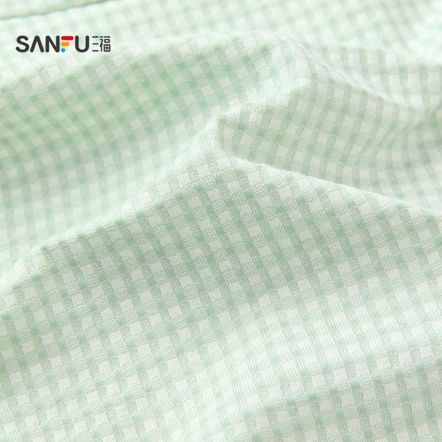Sanfu women's low waist hip underwear sweet two-color checked soft breathable half boxer pants for women 494817 Sanfu women's low waist hip underwear sweet two-color checked soft breathable half boxer pants for women 494817