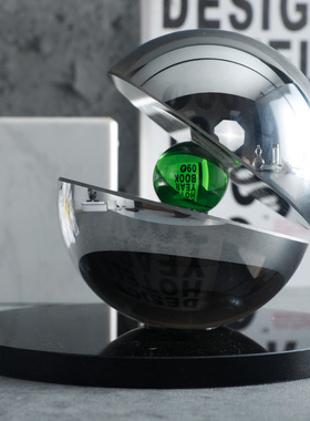 现代简约拼色水晶球摆件北欧轻奢客厅书房玄关办公室桌Y面软装饰