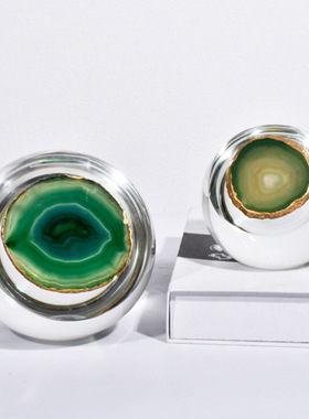 现代欧式家居轻奢高档玛瑙玻璃水晶球G创意工艺品样板房装饰品摆