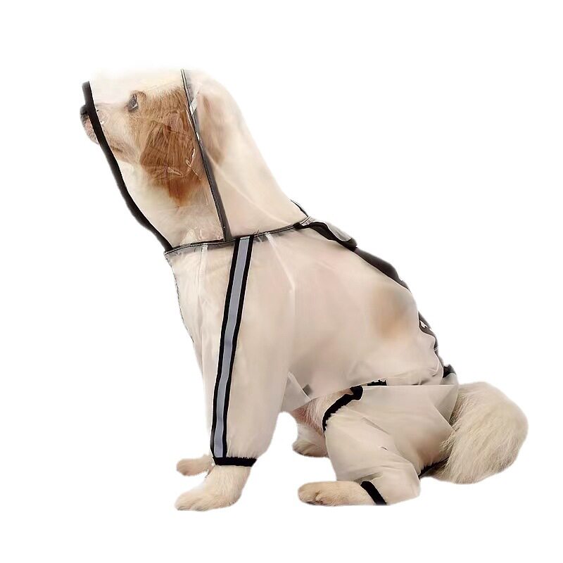 Dog four-legged waterproof all-inclusive transparent raincoat