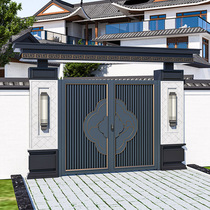 Aluminum Alloy Courtyard Gate Villa double open countryside Self-built house Stainless Steel Garden Entrance Iron Art Yard Gate