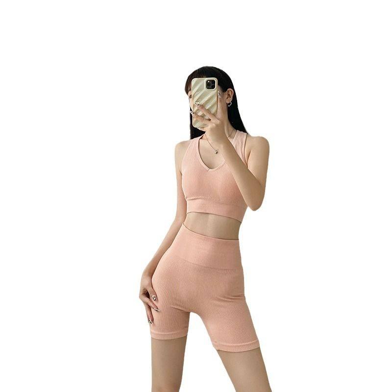 新款跨境爆款运动内衣套装女无缝美式抹胸内裤运动型修身美背上衣,淘宝优惠券,粉丝福利购,淘宝优惠卷