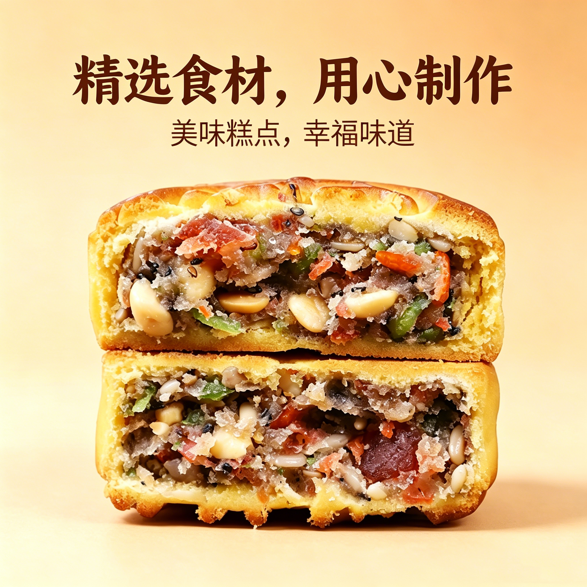 酥上煌五仁月饼传统手工糕点老式月饼广式早茶点心礼盒中秋节送礼