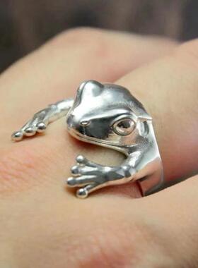 极速Korean Style Cute Frog AdjustablGe Finger Rings for Wome