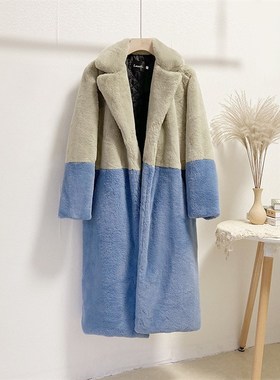 极速2022 Nefw Women Winter Warm Faux Fur Coat Color Patch Th