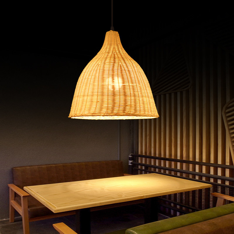 新中式吊灯东南亚藤编创意竹艺餐厅店饭店民宿灯罩复古风装饰灯饰,淘宝优惠券,粉丝福利购,淘宝优惠卷