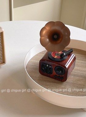 韩风ins风复古留声机音乐盒八音盒桌面摆件房间民宿装饰拍照道具