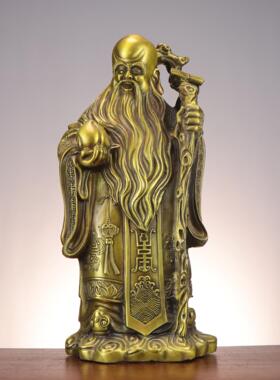 纯黄铜福禄寿三仙摆件福星禄星寿星神像家居摆件铜工艺品 福禄寿