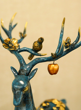 欧式鹿客厅酒柜电视柜装饰品摆件创意家居工艺P品新婚结婚送礼精