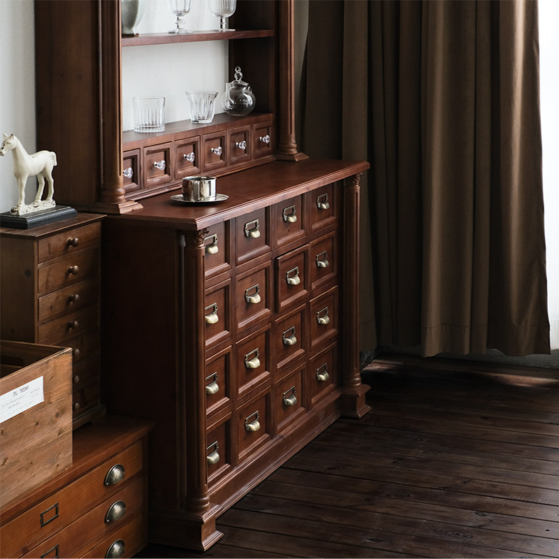 闻森家居复古g展示柜法式实木古董家具艺术品陈列柜碗碟中古餐边,淘宝优惠券,粉丝福利购,淘宝优惠卷