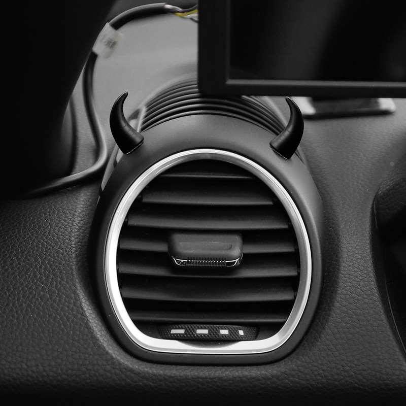 创意搞笑车载中控台显示屏小牛角方向盘恶魔角可爱汽车装饰品摆件,淘宝优惠券,粉丝福利购,淘宝优惠卷