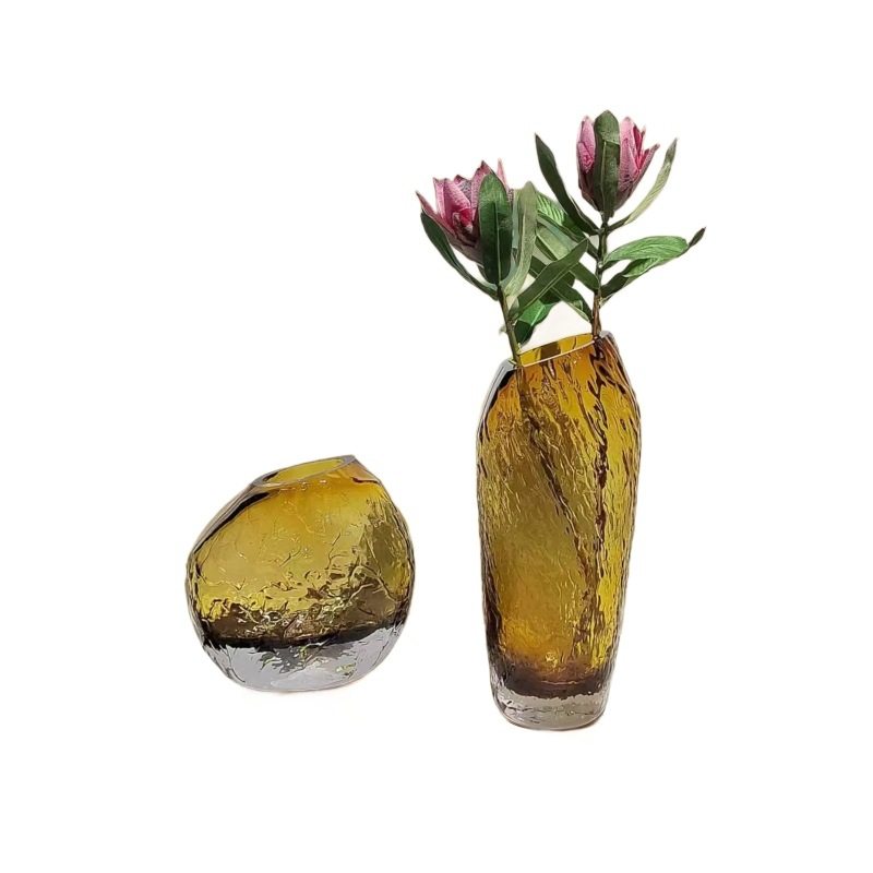 轻奢创意浮冰艺术花瓶摆件客厅插花样板间玄关装饰琉璃花瓶花器,淘宝优惠券,粉丝福利购,淘宝优惠卷