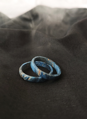 它说[星陨]稳定木戒指 美式复古男款素圈指环 个性情侣手工定制