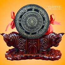 Guangxi Bronze Drum Zhuang Culture Heritage Handmade Big Bronze Drum Office Swing Piece Ethnic Feature Gift