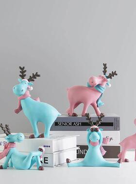 网红创意高端大气工艺礼品摆饰新家客厅电视柜子花架展示柜装饰品